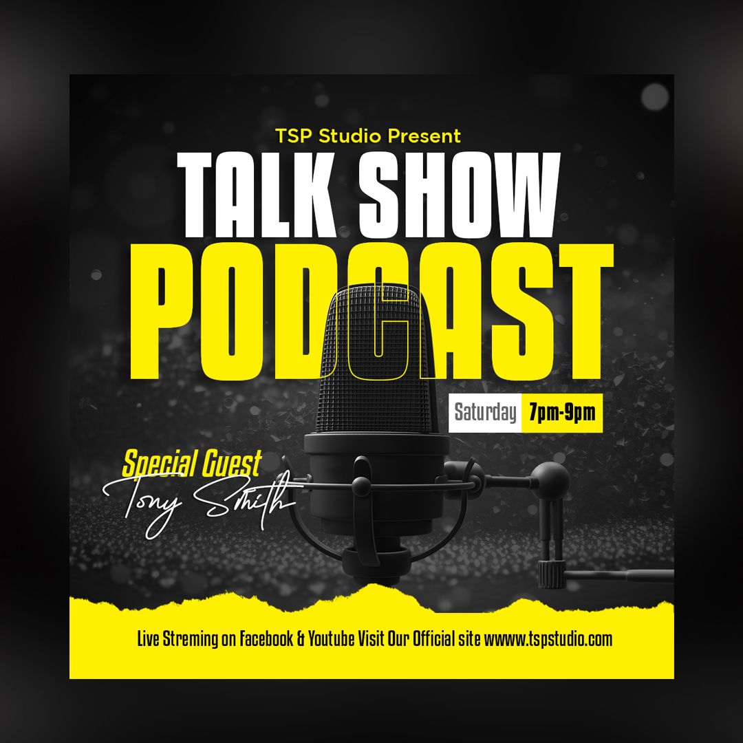 Talk Show & Podcast Flyer Design, Online Streaming, Radio Show, Live Event Poster
